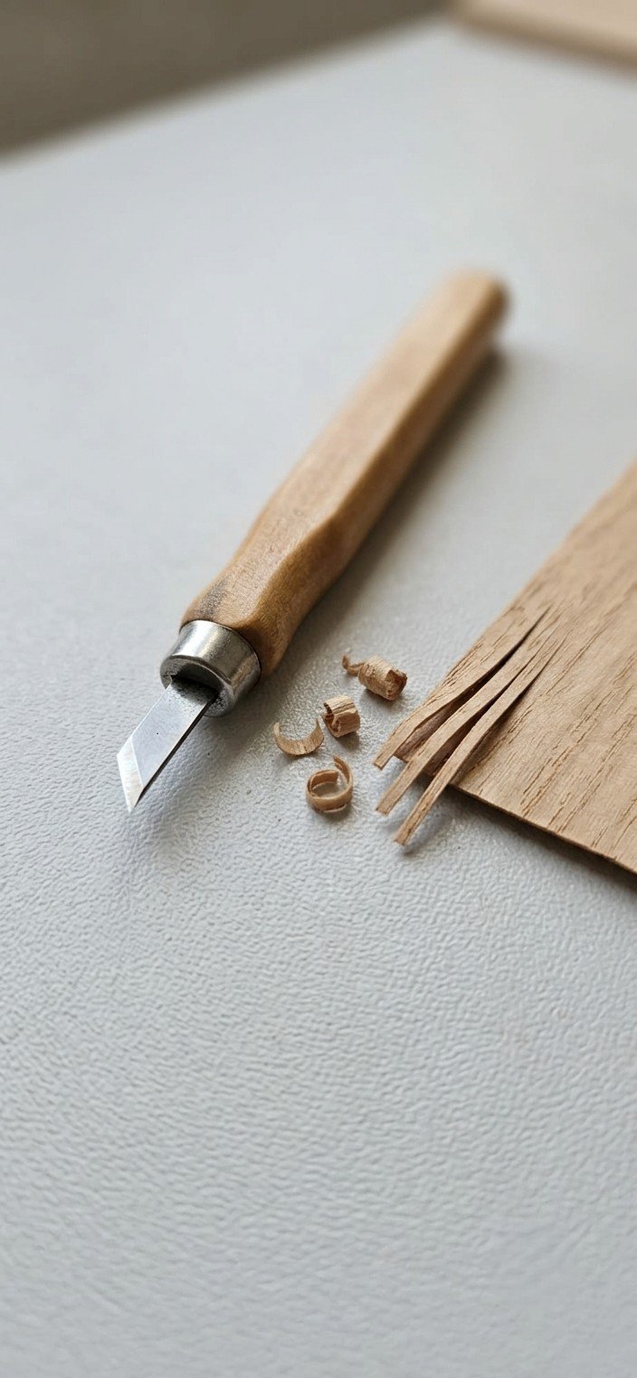 Marquetry cutting tools — knives and cutting mat