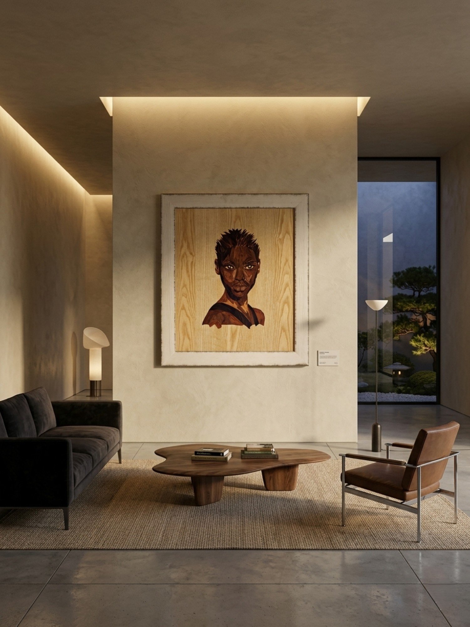 Black Woman — marquetry portrait commission by VaCa Marquetry, hand-cut in Italy